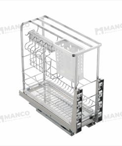 Giá Dao Thớt Nan Dẹt Inox 304 Ray Âm Giảm Chấn