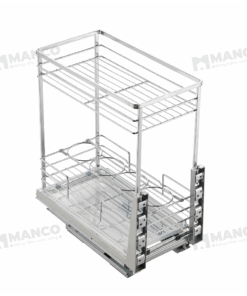 Giá Gia Vị Nan Tròn Inox 304 Ray Âm Giảm Chấn